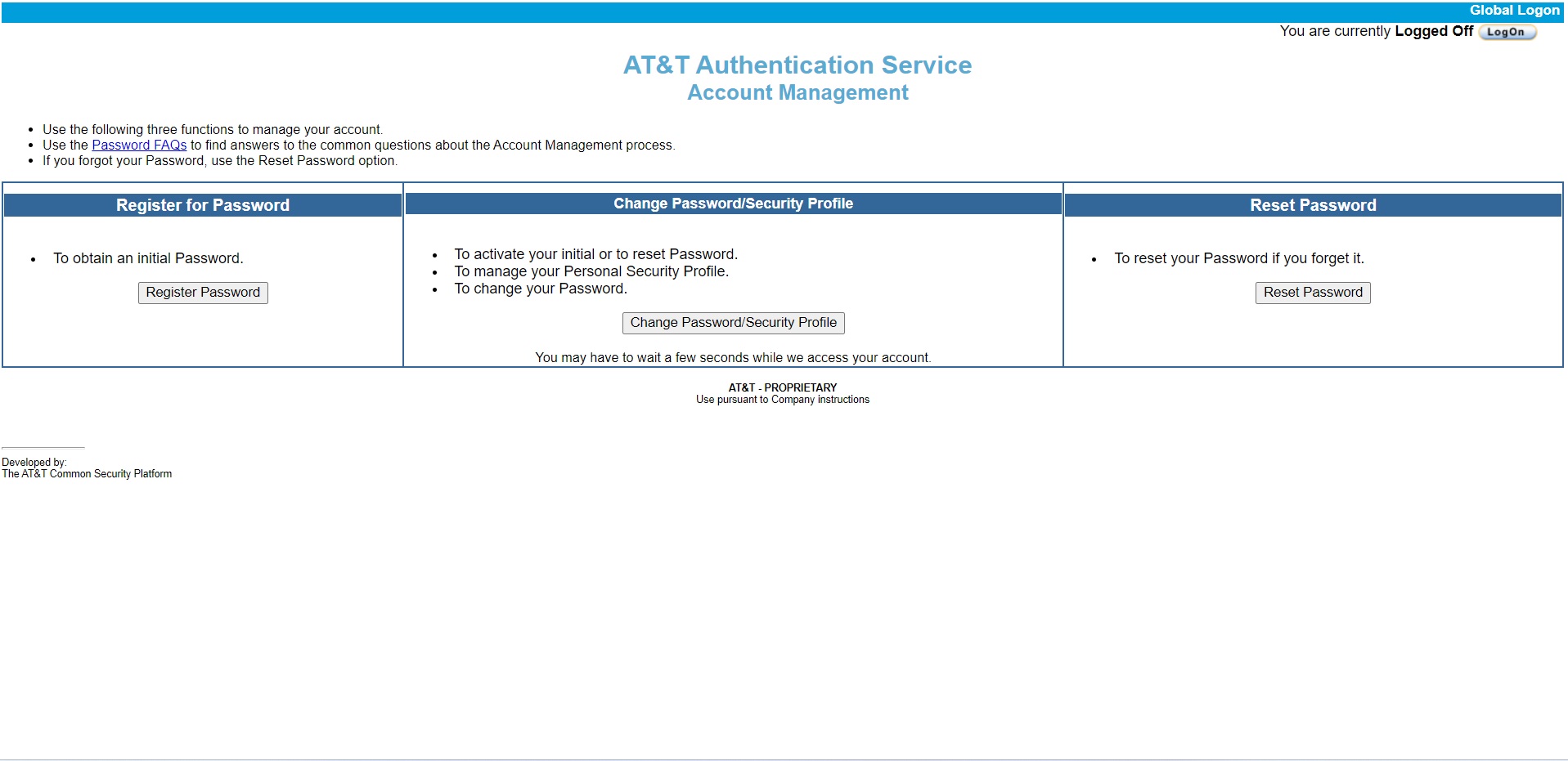 ATT My Results Forget Password