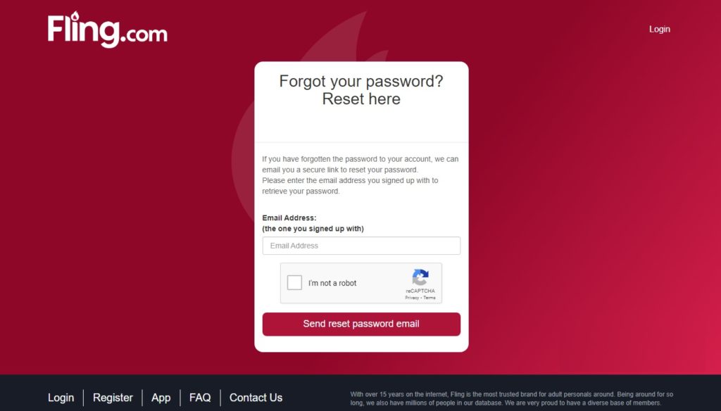 Recover your Fling Password